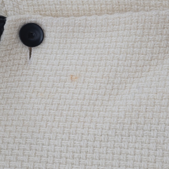 Dana Buchman Tweet Ivory Wool Button Down Coat Size 12 - Picture 9 of 10